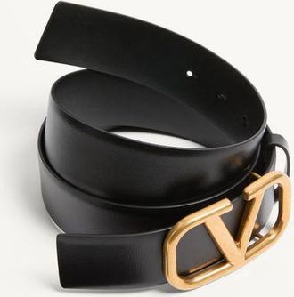 Valentino Garavani Cintura Vlogo Signature In Vitello 40Mm Uomo NERO 085