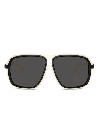 Moncler logo-print sunglasses - unisex - Acetate - 62 - White