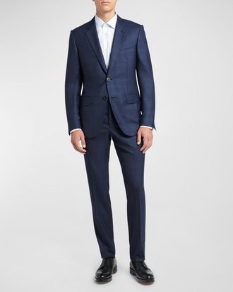 Ermenegildo Zegna Mens Centoventimila Tonal Plaid Wool Suit