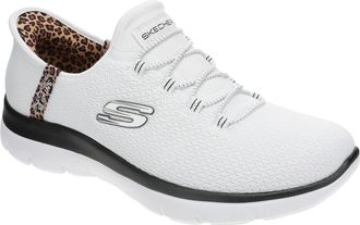 Skechers Womens Summits-Leopard Chic Hands Free Slip-ins Sneaker, White/Multi=wmlt, 6 UK