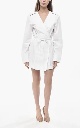 Alexander Wang Cotton Poplin Shirt Dress with V-Neck Alexander Wang