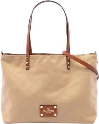 Valentino Pre-owned Satchel - Dames - Vintage Shopper - Beige - ONE Size - Leer - Vintage