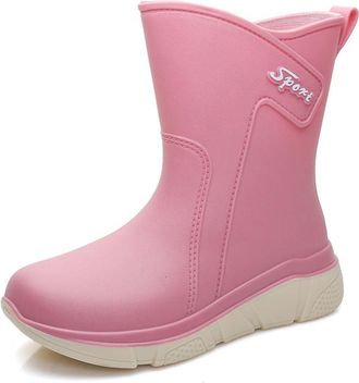 Generic Rain Boots For Women Fashion Outside Wear Thick Bottom Shoes Outdoor Car Wash Kitchen Non Slip Rubber Shoes Ladies Waterproof Fashion Ankle Rain Boots