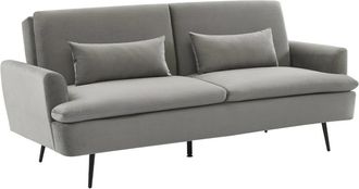 Sweeek Sofá cama de terciopelo de 2-3 plazas, gris