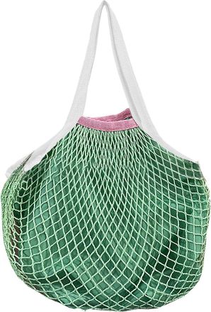 Generic Cotton Mesh Shopping Bag - Reusable Grocery Tote, Stretch Net Carryall, Lightweight Cotton String Bag with Long Shoulder Handles, Large Capacity Tote 