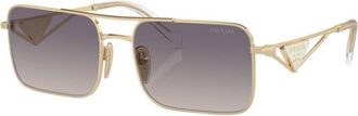 Prada Blue Gradient Mirror Silver Rectangular Ladies Sunglasses PR A52S ZVN30C 56