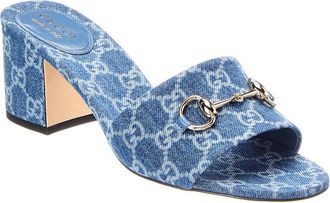 Gucci Horsebit Gg Denim Sandal