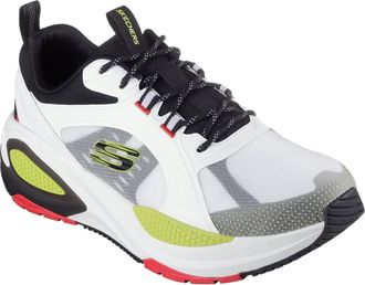 Skechers Mens Monomesh Lace Up Classic Low Top Trainers in White/Multi - Multicolour - Size UK 6.5