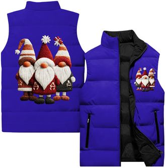 Generic Gilet For Women Uk Christmas Printed Quilted Padded Gilet Lightweight Body Warmer Sleeveless Cotton Jacket With Pockets Hiking Running Golf Riding(B-B