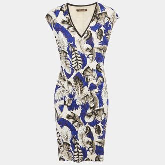 Roberto Cavalli Multicolor Printed Jersey Midi Dress
