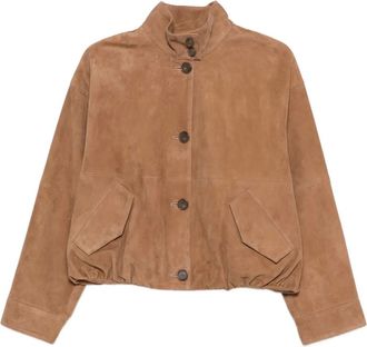 SIMKHAI Su&egrave;de jack met knoop - Bruin