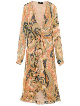 Etro Midi-jurk met paisley-print - Beige