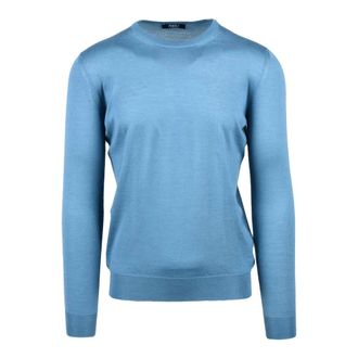 Fedeli Truien & Vesten, Heren, Blauw, L, Kasjmier, Maglioncino Girocollo