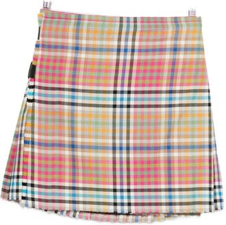 Vivienne Westwood Multicolor Plaid Skirt With Frayed Hem