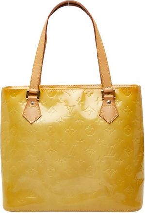 Louis Vuitton Yellow Patent Leather Handbag Tote Bag (Pre-Owned)