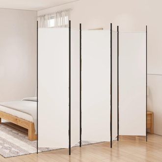 vidaXL 5-Panel Room Divider White 98.4x78.7 Fabric