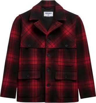 Sebago Ranger Check Jacket - Heren - Zomerjassen - Rood - XL - Wol - Jassen