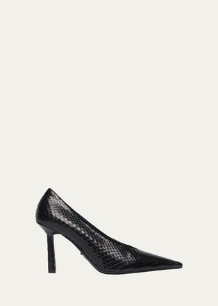 Prada 90MM Snake-Embossed Leather Pumps