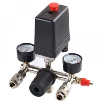 OEM Regulador De Presi&oacute;n Con Interruptor De Presi&oacute;n Para Compresor. Interruptor De Presi&oacute;n Con 2 Indicadores: Filtro Y Regulador Del Compresor