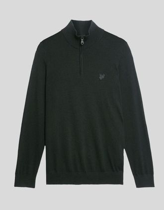 Lyle & Scott Lyle And Scott Mens Merino Wool 1/4 Zip Jumper - Black - Size: 42