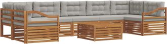 vidaXL Conjunto De Sof&aacute;s De Exterior 8 Uds. Gris Natural Y Claro Vidaxl