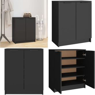 vidaXL Scarpiera Nera 59x35x70 cm in Legno Multistrato - Scarpiera nera - Scarpiera per casa