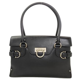 Ferragamo Black Leather Tote Bag (Pre-Owned)