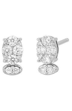 Bony Levy Audrey Diamond Oval Stud Earrings in 18K White Gold at Nordstrom Rack