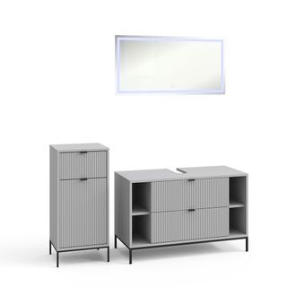Vicco Conjunto De Muebles De Ba&ntilde;o De 3 Piezas Eliza, Gris, 3 Partes, Vicco