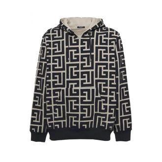 Balmain Hoodie met Monogram - Heren - Hoodies - Veelkleurig - S - Katoen - Hoodies & sweatvesten