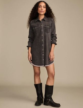 Lucky Brand Womens Denim Shirt Dress