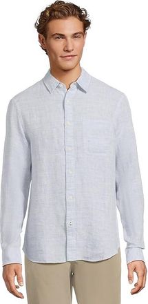 Faherty Laguna Linen Shirt Mens Clothing Light Blue Melange : 2XL