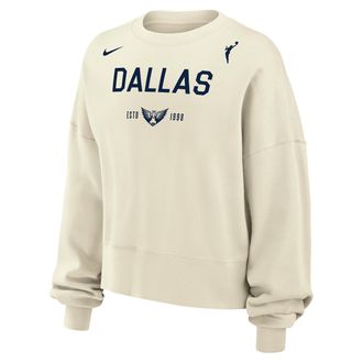 Nike Dallas Wings Phoenix Fleece Nike Womens WNBA Crew-Neck Sweatshirt in White | W33302WDAL-SAI