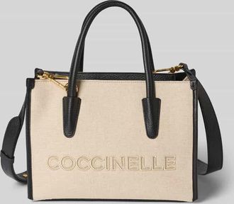Coccinelle Handtasche mit Label-Stitching in Beige, Gr&ouml;&szlig;e 1