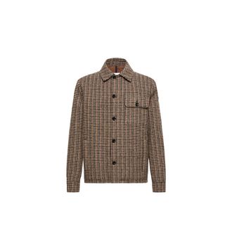 Moncler Moncler Norfol Wool Blend Down Shirt Jacket, Men, Brown, Size: 0