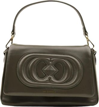 La Carrie Grijze Leren Schoudertas - Dames - Handtassen - Grijs - ONE Size - Tassen