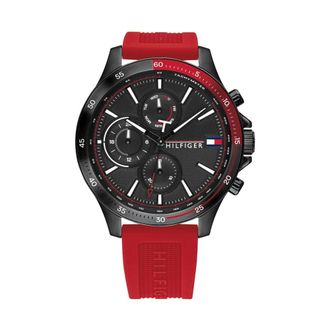 Tommy Hilfiger Accessoires, Heren, Rood, ONE Size, Horloge