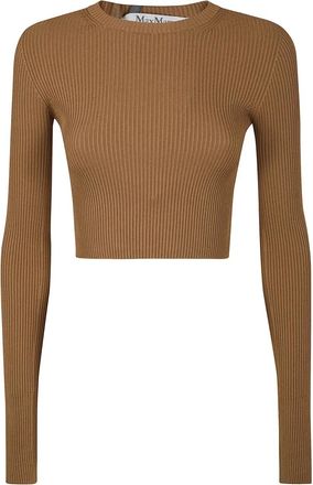 Max Mara Top a coste a maniche lunghe - Marrone