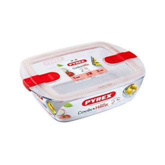 Pyrex Cajas De Conservaci&oacute;n Rectangulares - Pyrex - Cook & Heat - Lote De 3 - 1,1 L - Tapas Para Microondas