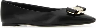 Ferragamo Womens Ballerina Black Lamb
