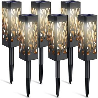 OEM Lampara Solar Jardin - Led C&aacute;lida 2700 K - Encendido/apagado Autom&aacute;tico - Ip65 Resistente - Para Terraza Jardin Camino - Pack De 6