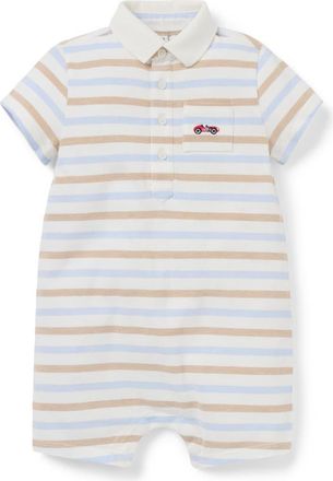 Janie and Jack Baby Striped Race Car Romper in Ivory at Nordstrom, Size 12-18M