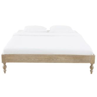 Maisons du monde Cama de madera de mango maciza tallada 160x200 cm