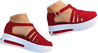 Generic Wedge Sandals for Women UK Closed Toe Shoes Wide Fit Platform Slides Fashion Gladiator Roman Sandals Soft Sole Non-Slip Summer Sports Shoes Breathable