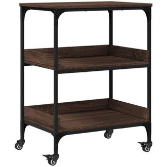 vidaXL Carrello Cucina Rovere Marrone 60x41x80,5 cm Legno Multistrato - Vidaxl