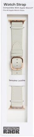 Nordstrom Rack Leather Apple Watch Watchband in Grey- Rose Gold at Nordstrom Rack