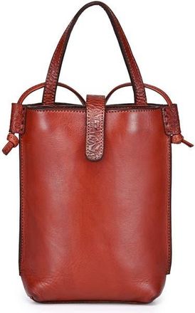 OLD TREND Wishbone Genuine Leather Structured Convertible Crossbody in Brown at Nordstrom