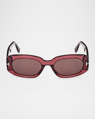 Tom Ford Cielle Oval Acetate Sunglasses