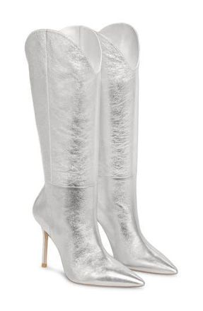 Stuart Weitzman Stuart Outrider 100 Boot in Silver at Nordstrom Rack