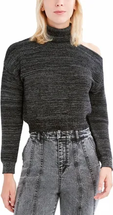 BCBGeneration Cold-Shoulder Turtleneck Sweater In Black
